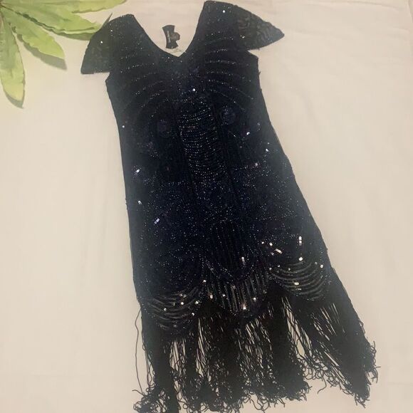 💥nwt Uniq Sense Sequin Art Deco Flapper Dress💥 - Picture 3 of 9